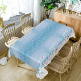 Aperturee - White Castle Snowman Christmas Rectangle Tablecloth
